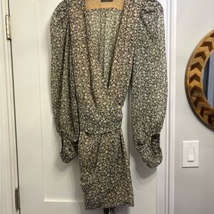 Dress Forum Black and Cream Long Sleeve Dress